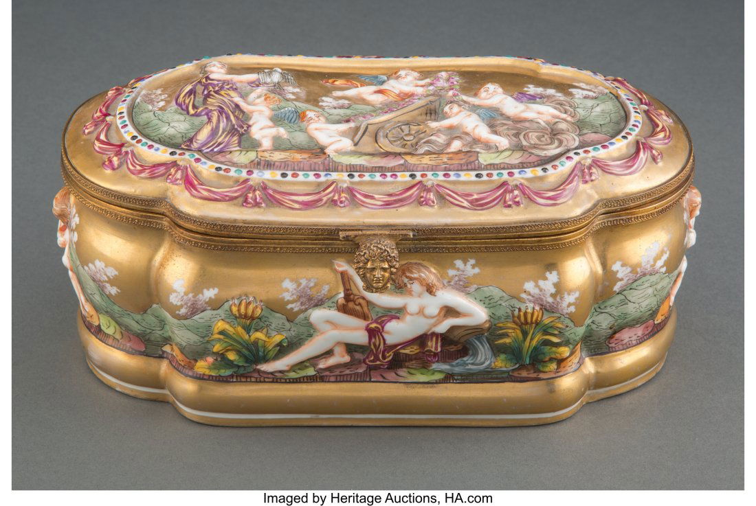 A Large Italian Capodimonte Porcelain Table Cask (1 of 3)