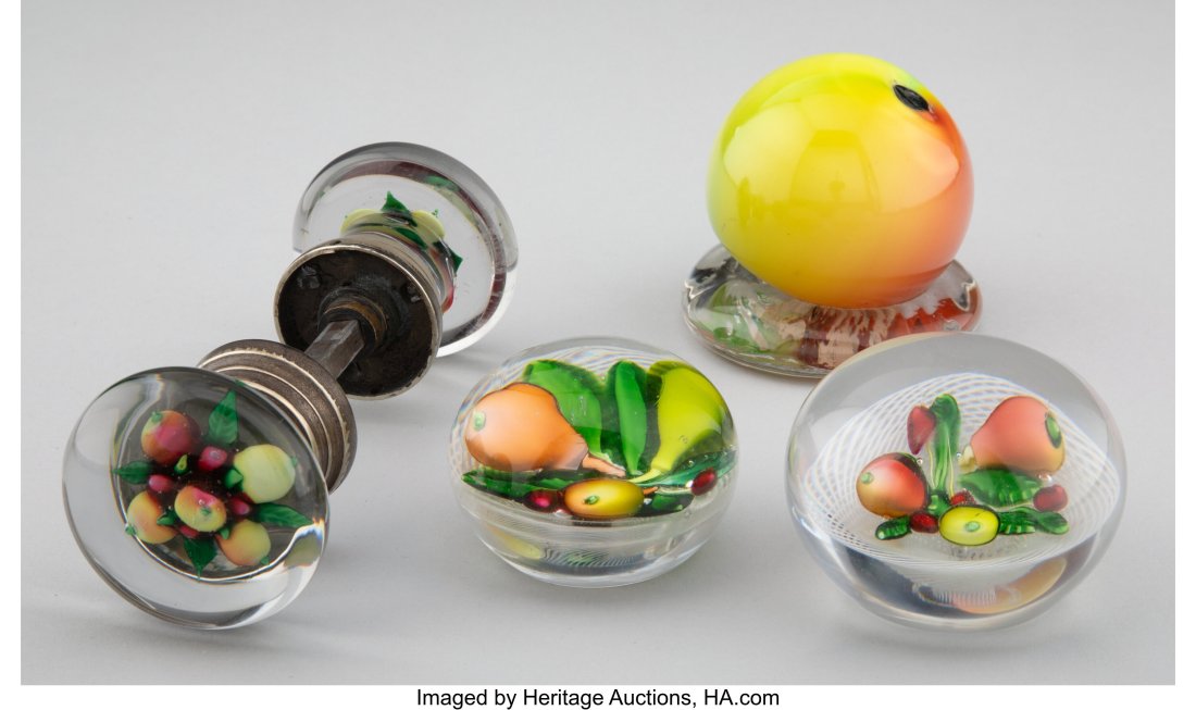 Four Fruit-Themed Glass Articles 2 x 2-1/2 x 6 i (1 of 2)