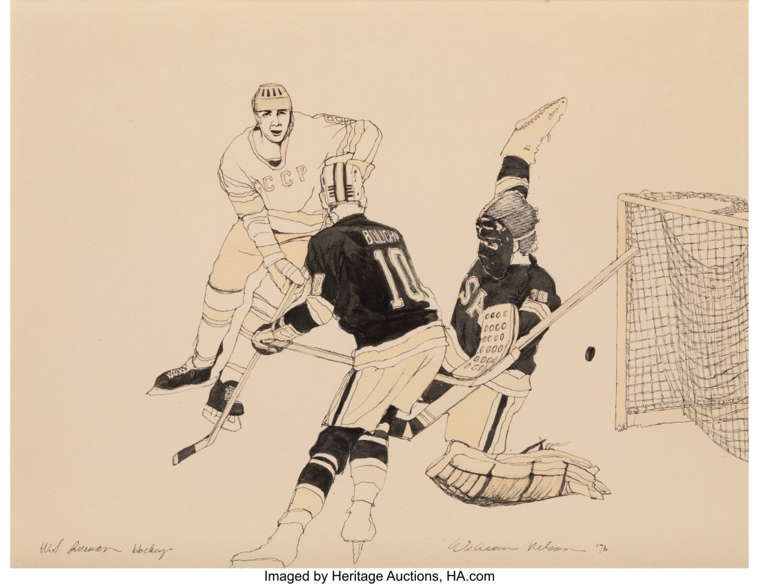 William Nelson (American, b. 1942) Hockey, 1976 (1 of 2)
