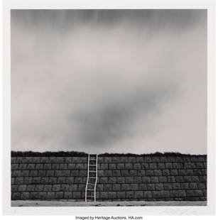 39047: Rolfe Horn (American, b. 1971) Public Ladder, Ch: Rolfe Horn (American, b. 1971) Public Ladder, Choshi Beach, Japan, 2008 Gelatin silver print, printed 2008 10-1/2 x 10-1/2 inches (26&period