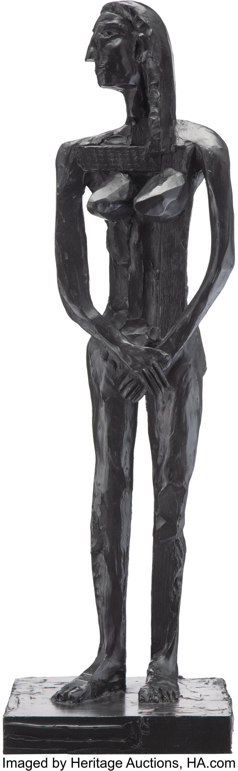 David Bates (American, b. 1952) Black Nude I, 20: David Bates (American, b. 1952) Black Nude I, 2002 Bronze with black patina 30-1/2 inches (77.5 cm) tall Inscribed on base: BATES PROVENANCE&col