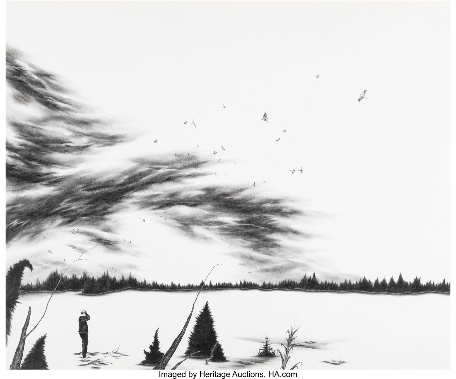 Robyn O'Neil (American, b. 1977) It Produces Foo: Robyn O'Neil (American, b. 1977) It Produces Food and He Taketh Away, 2004 Pencil on paper 32 x 40 inches (81.3 x 101.6 cm) (sheet) PROVE