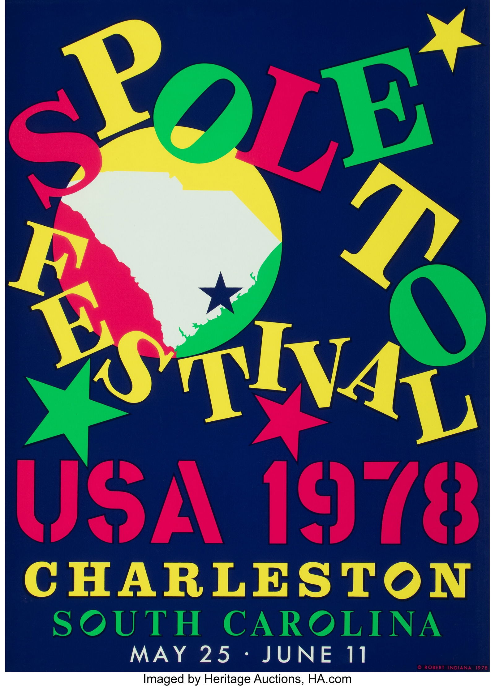 Robert Indiana (American, 1928-2018) Spoleto Fes: Robert Indiana (American, 1928-2018) Spoleto Festival, 1978 Screenprint in colors on wove paper 41 x 30 inches (104.1 x 76.2 cm) (sheet) HID0310