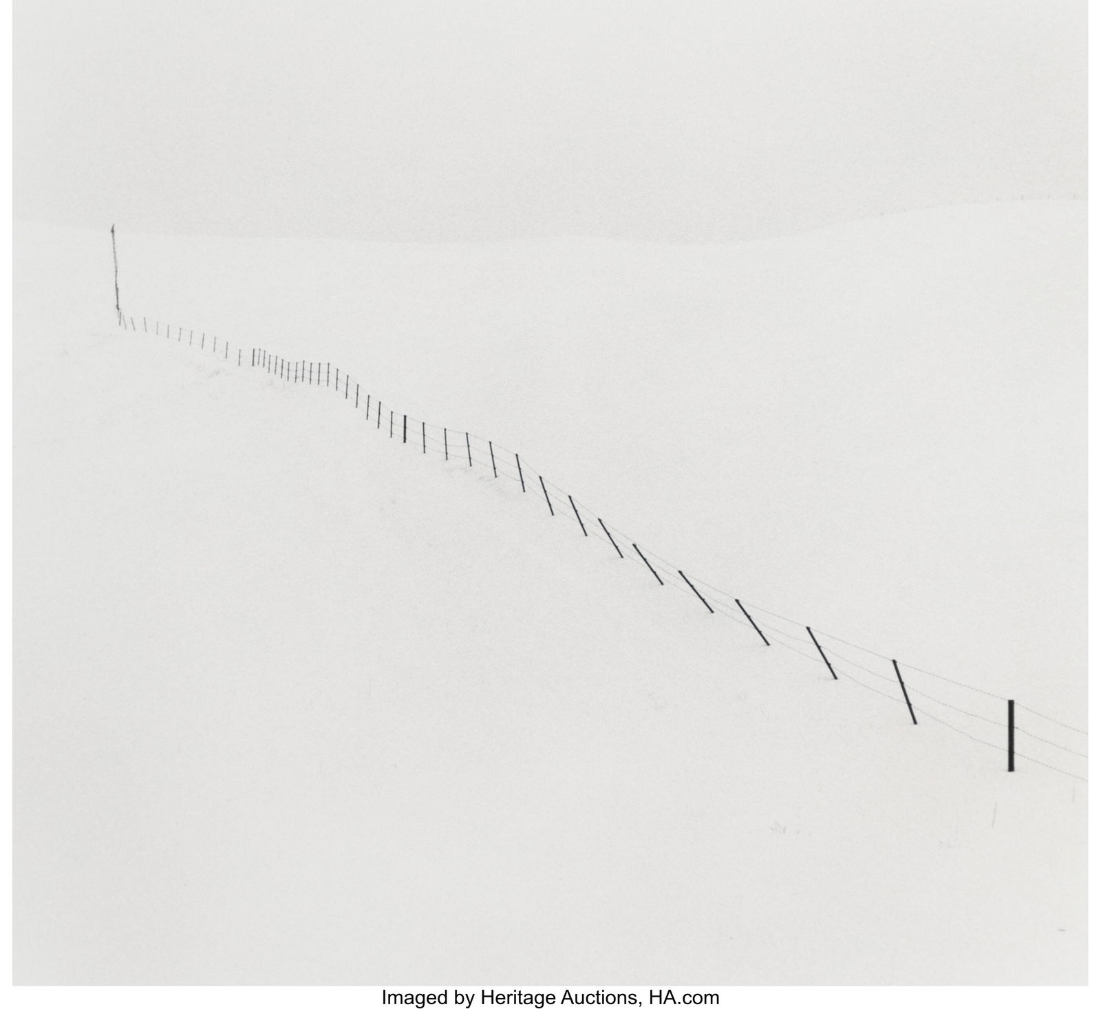 Michael Kenna (British/American, b. 1953) Hillsi: Michael Kenna (British/American, b. 1953) Hillside Fence, Study 1, Teshikaga, Hokkaido, Japan, 2002 Toned gelatin silver print 7-1/2 x 8 in