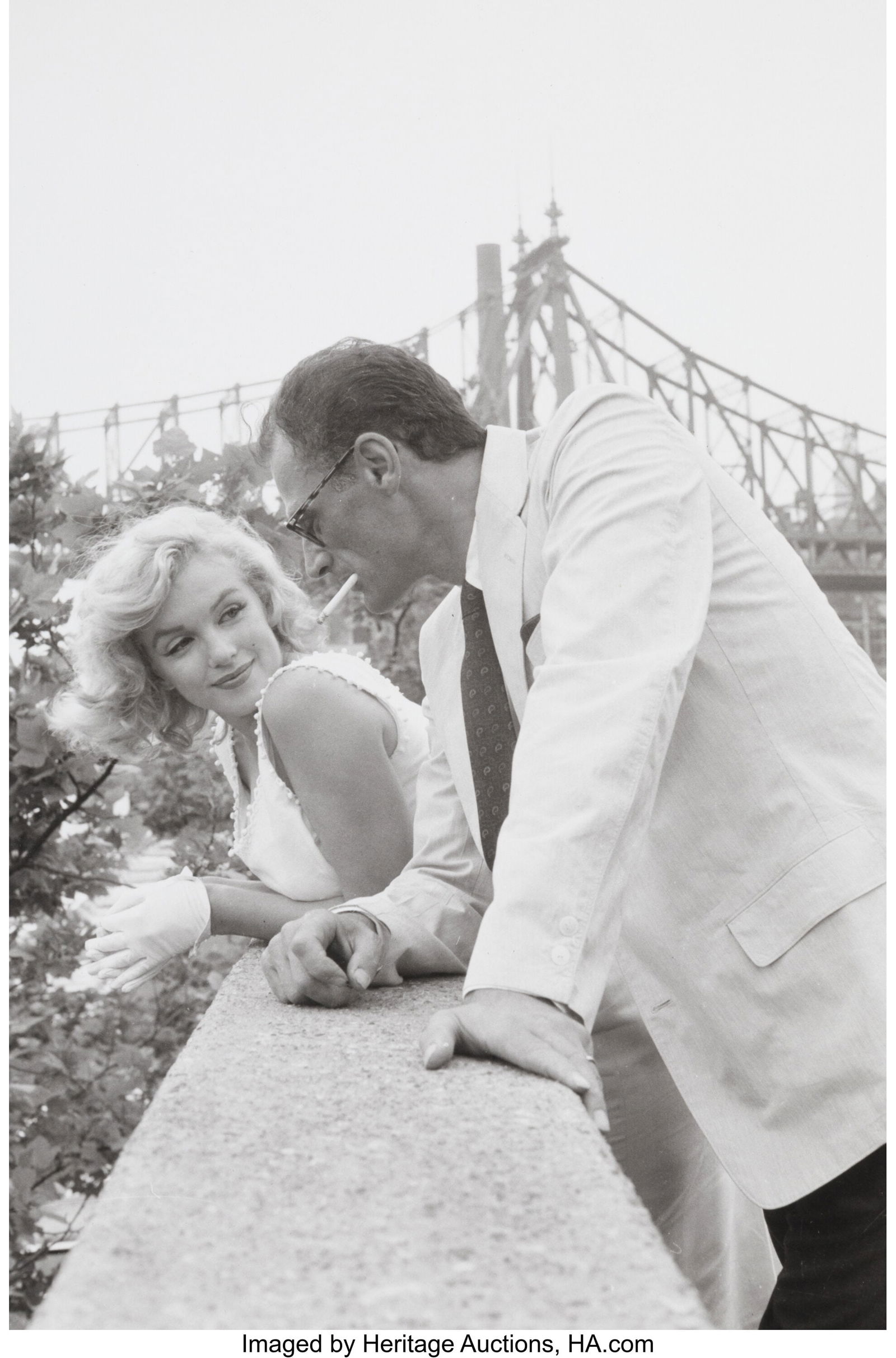Sam Shaw (American, 1912-1999) Marilyn Monroe an: Sam Shaw (American, 1912-1999) Marilyn Monroe and Arthur Miller in New York City, 1957 Gelatin silver print, printed later 9-1/2 x 6-1/2 inches (24.1 x