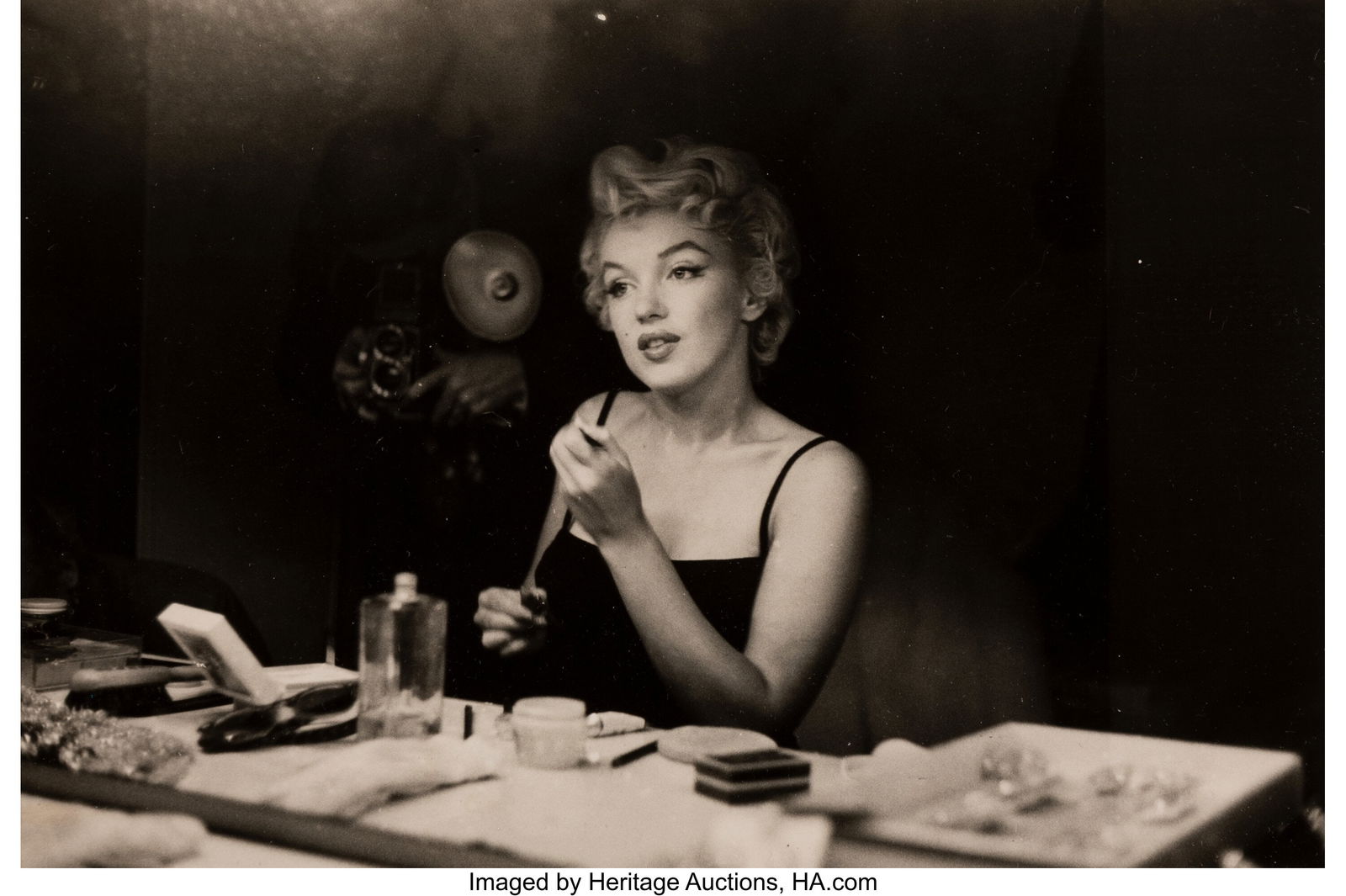 Sam Shaw (American, 1912-1999) Marilyn Getting R: Sam Shaw (American, 1912-1999) Marilyn Getting Ready in New York, 1955 Gelatin silver print, printed later 6-1/4 x 9-1/2 inches (15.9 x 24.1 cm&r