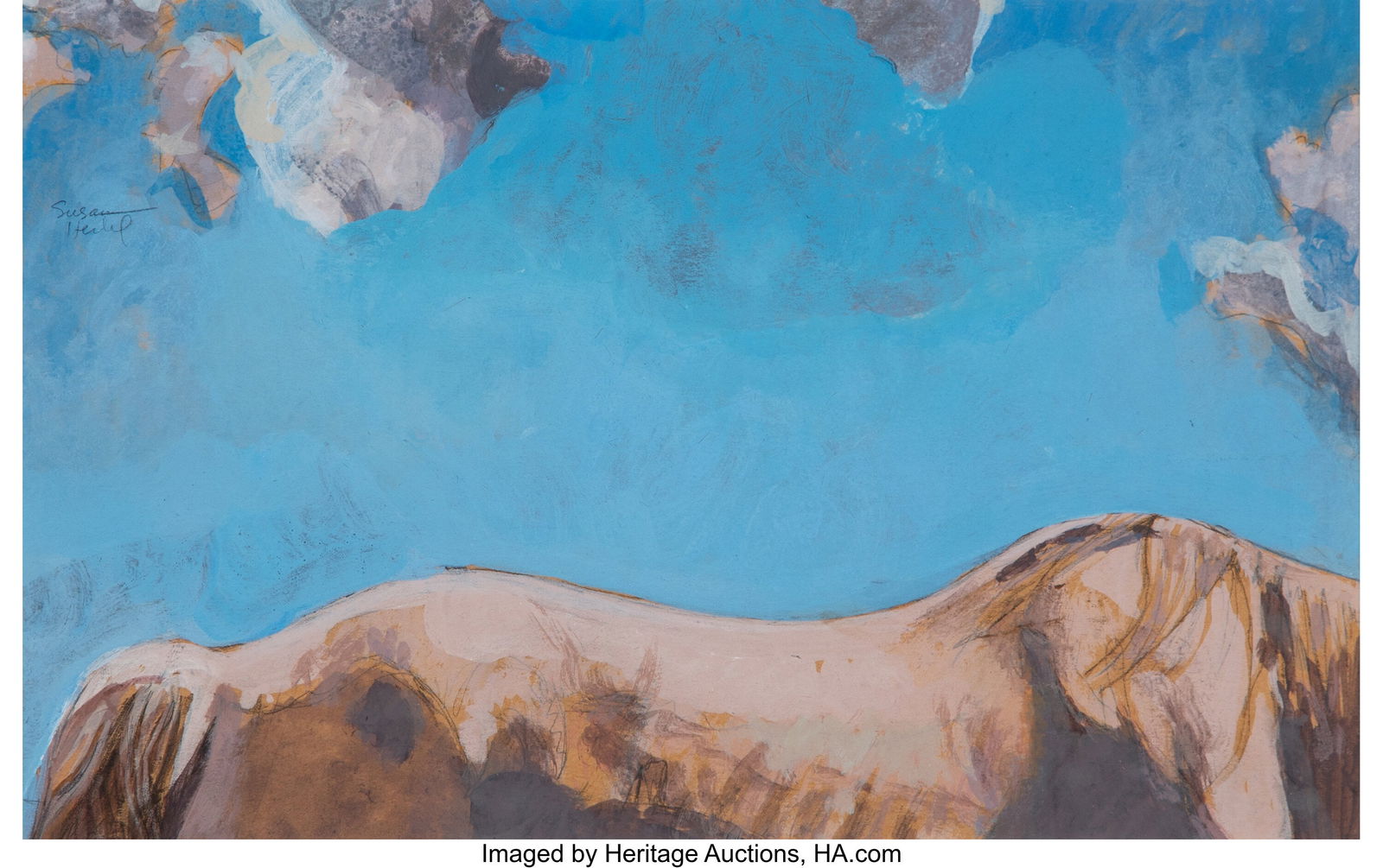 Susan Lautmann Hertel (American, 1930-1993) Stud: Susan Lautmann Hertel (American, 1930-1993) Study for My Horse as a Cloud Gouache and pencil on cardboard 6-7/8 x 10-1/2 inches (17.5 x 26.7 cm) (i