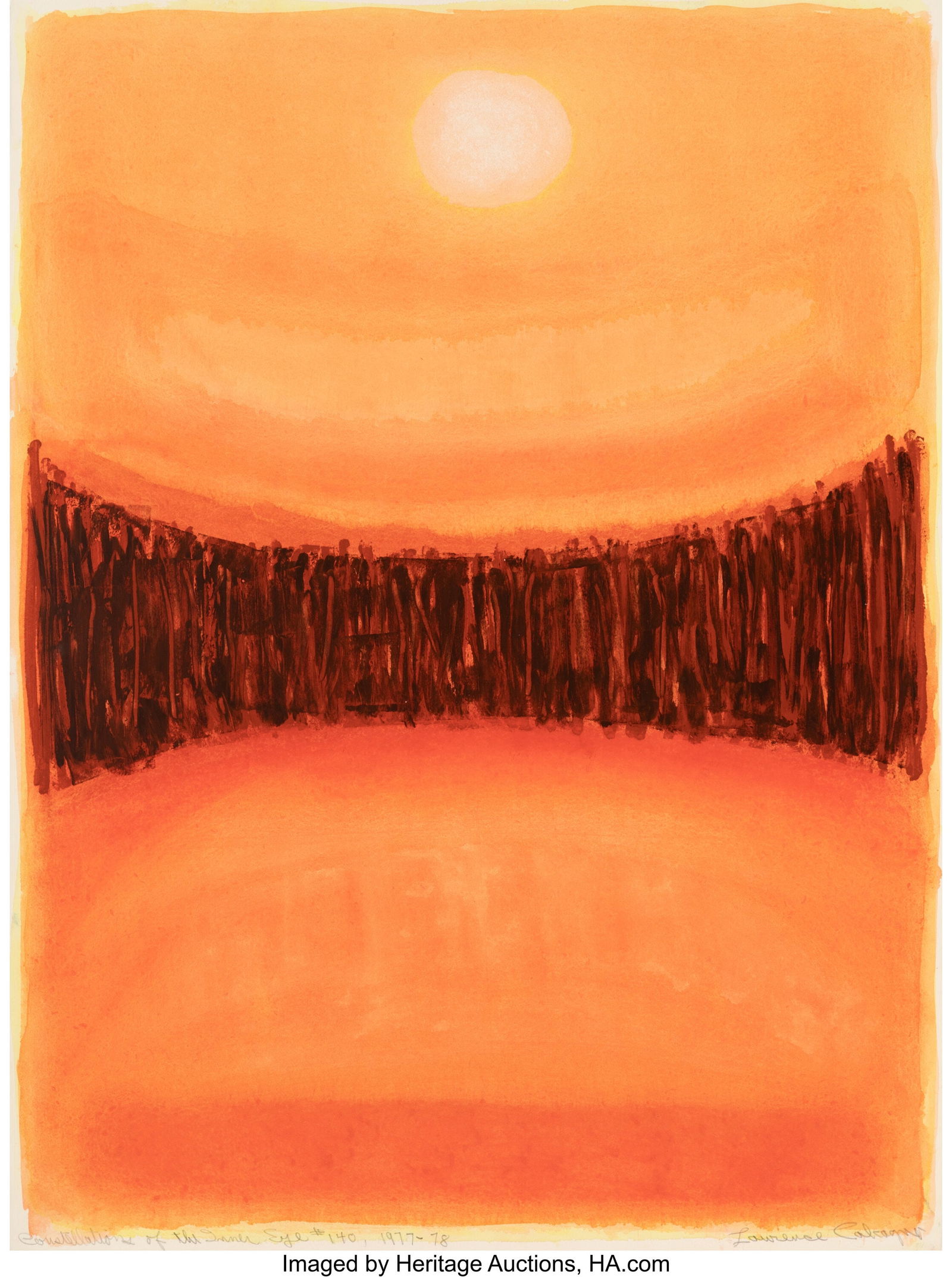 Lawrence Calcagno (American, 1913-1993) Constell: Lawrence Calcagno (American, 1913-1993) Constellation of the Inner Eye #140, 1977-78 Acrylic on paper 30 x 22-1/4 inches (76.2 x 56.5 cm) (sh