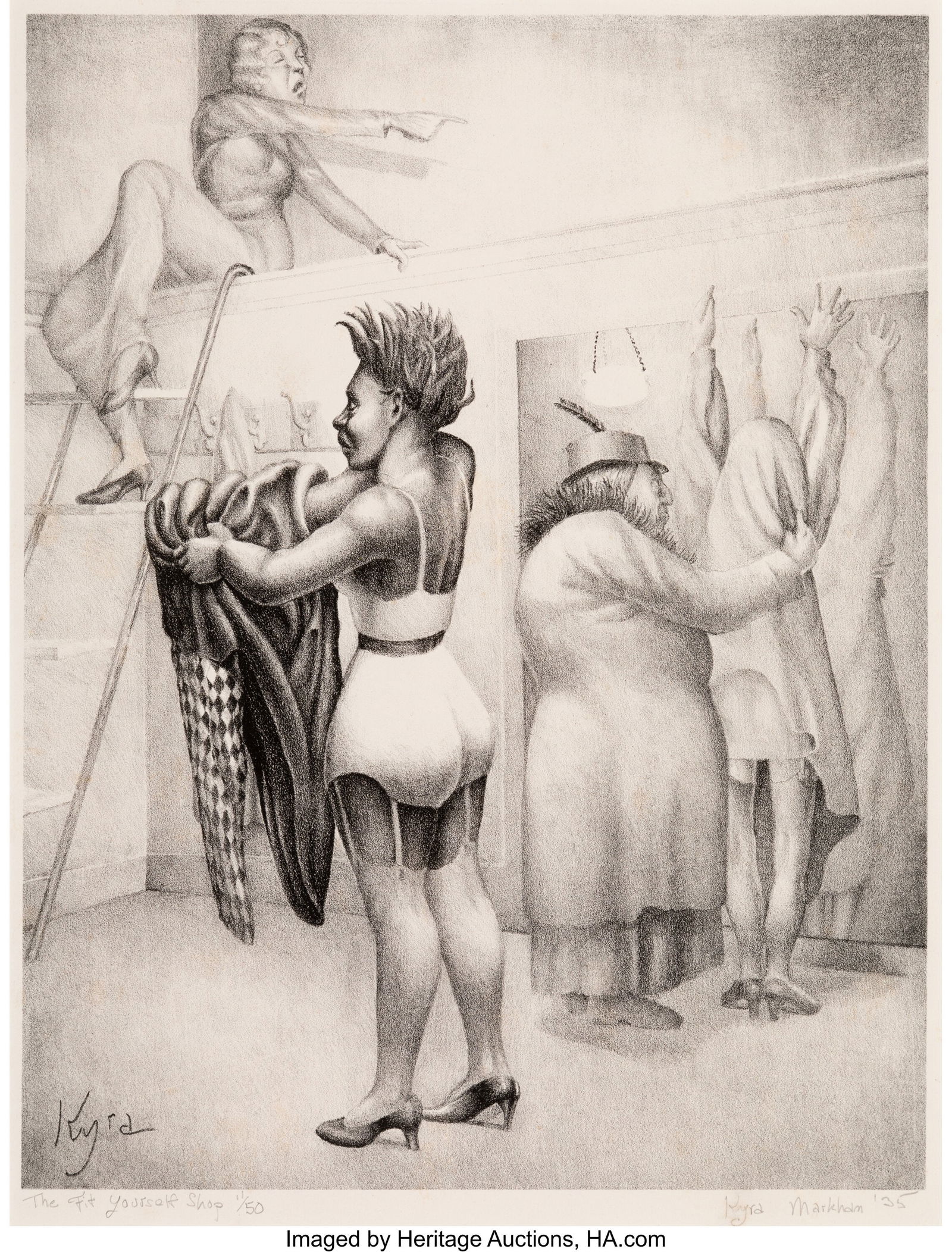 Kyra Markham (1891-1967) The Fit Yourself Shop,: Kyra Markham (1891-1967) The Fit Yourself Shop, 1935 Lithograph in colors on wove paper 13-3/8 x 10-1/8 inches (34.0 x 25.7 cm) (sight) Ed&per