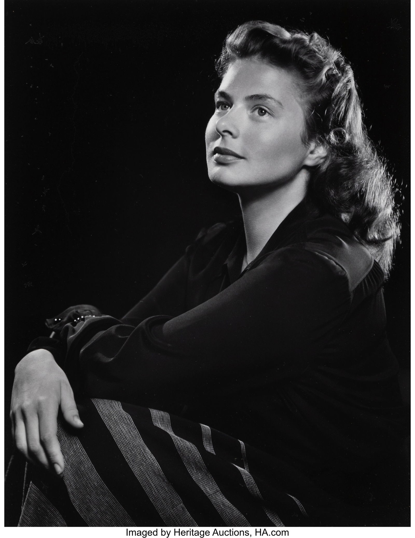 Yousuf Karsh (Canadian, 1908-2002) Ingrid Bergma: Yousuf Karsh (Canadian, 1908-2002) Ingrid Bergman, 1946 Gelatin silver print 9-3/4 x 7-1/2 inches (24.8 x 19.1 cm) (image) Signed in ink