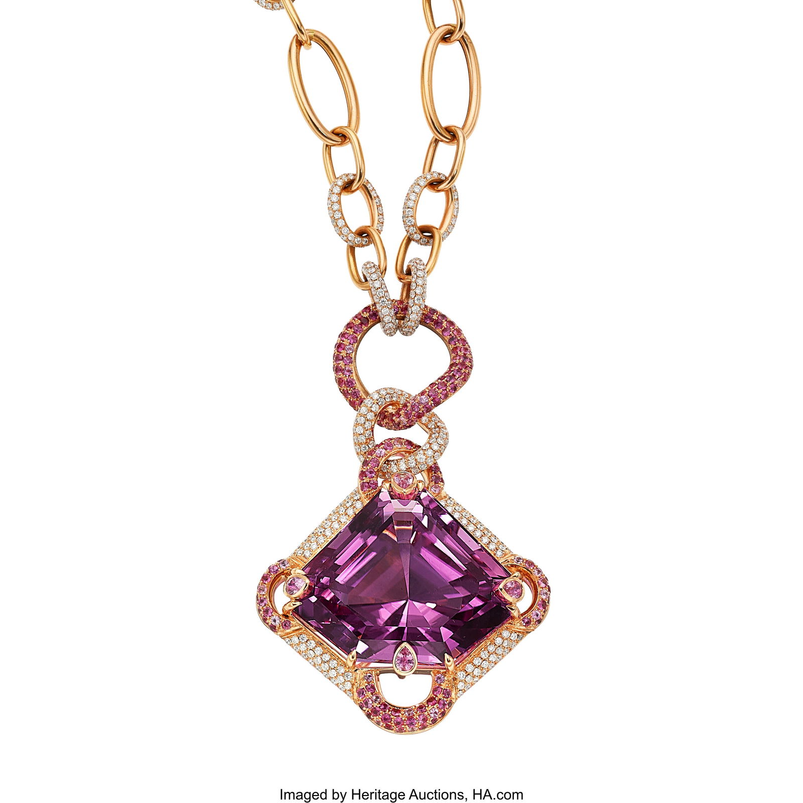 Nini Kunzite, Diamond, Pink Sapphire,  Rose Gold (1 of 5)