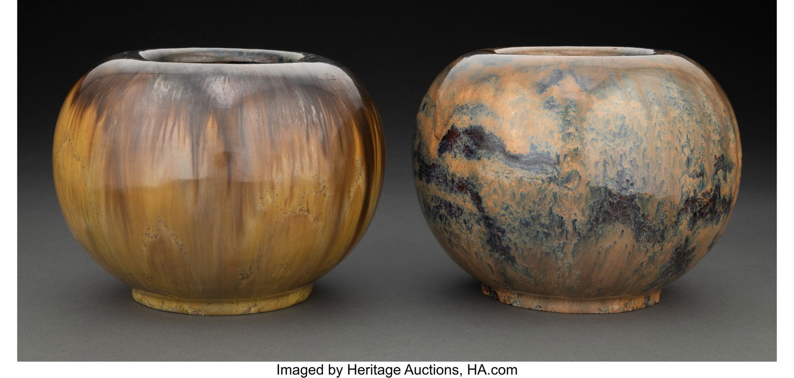 Two Fulper Pottery Glazed Ceramic Vases, circa 1 (1 of 3)