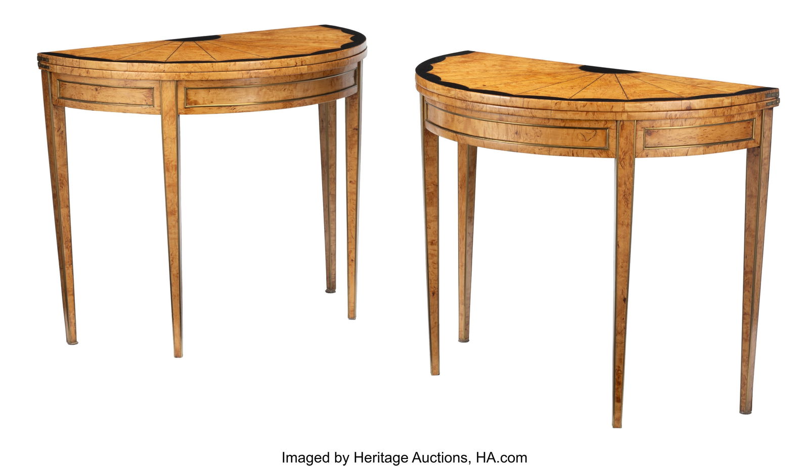 A Pair of Russian Brass-Mounted, Leather Inset, (1 of 5)