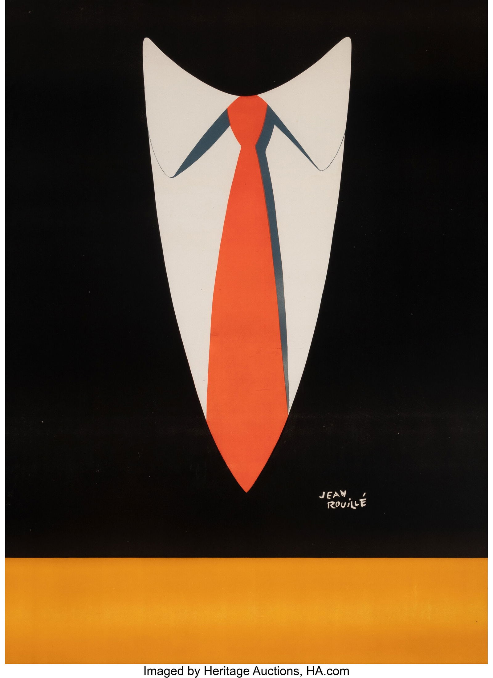 Jean Rouillé (French, 20th Century) Le Cravate,: Jean Rouillé (French, 20th Century) Le Cravate, circa 1936 Lithograph in colors on wove paper 61 x 45 inches (154.9 x 114.3 cm) (sight) S