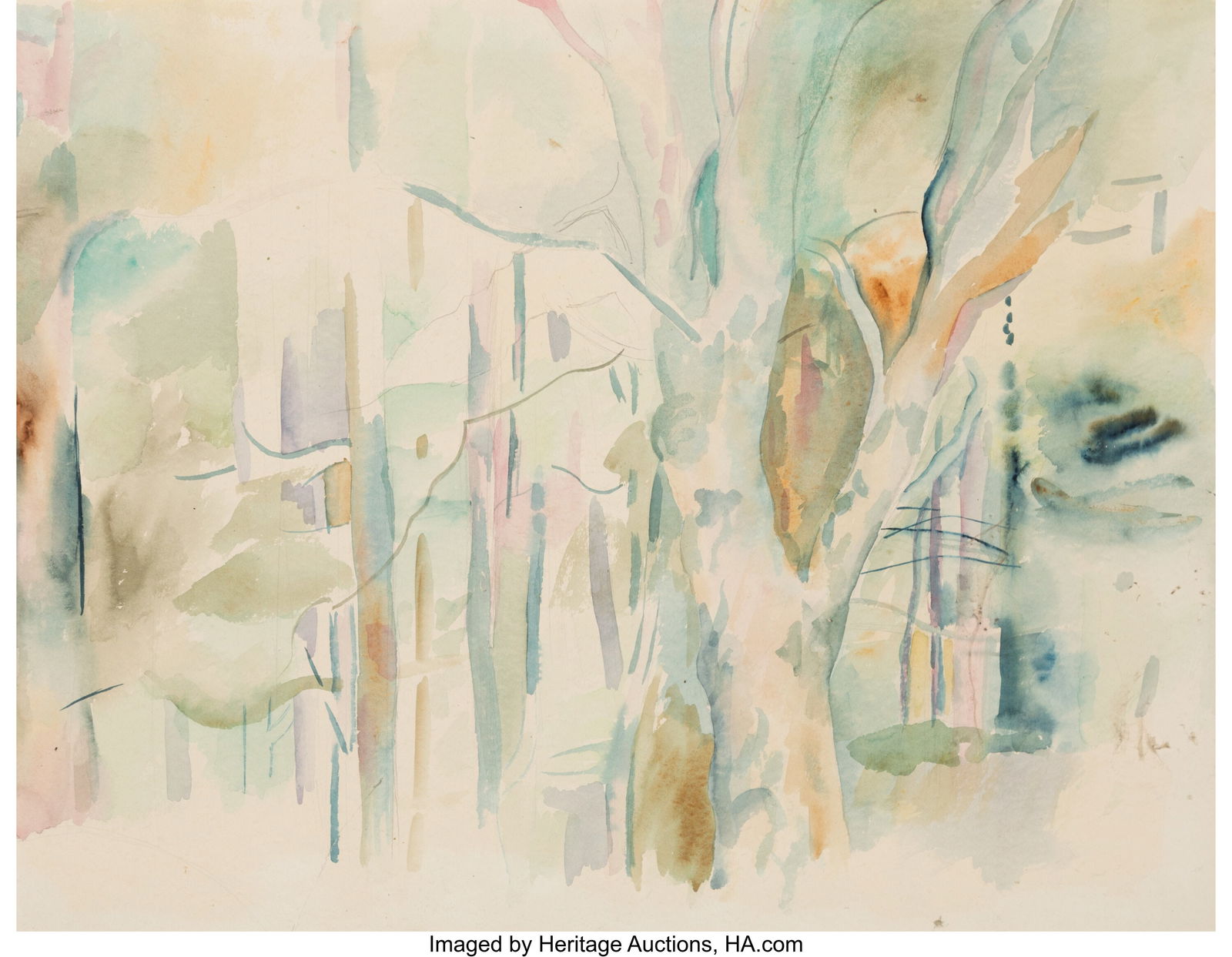 Hyde Solomon (American, 1911-1982) Forest Scene (1 of 4)