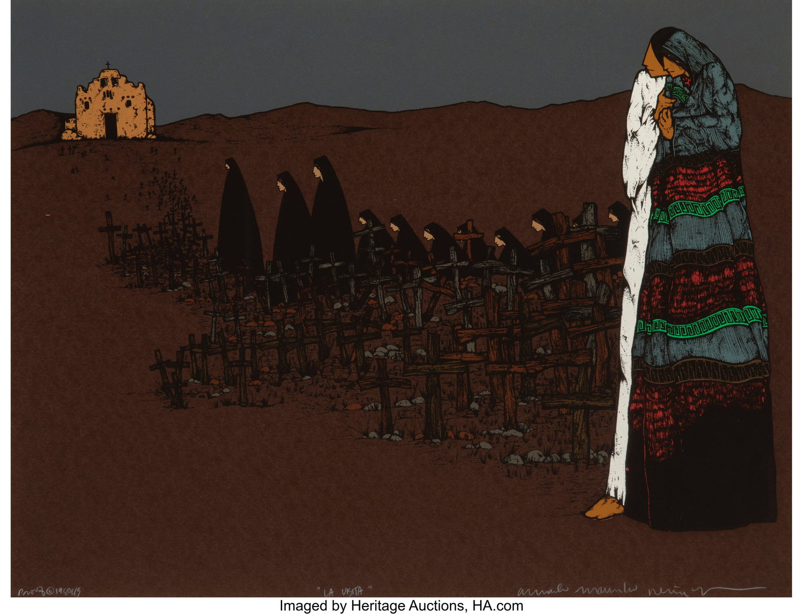 Amado Maurilio Peña Jr. (American, b. 1943) La : Amado Maurilio Peña Jr. (American, b. 1943) La Vista, 1980 Lithograph on paper 19-1/2 x 25-1/2 inches (49.5 x 64.8 cm) (