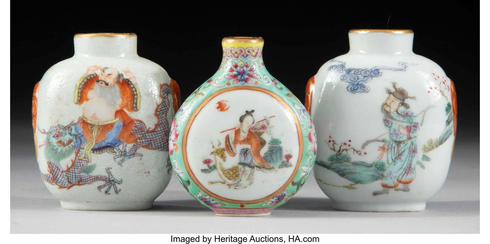 A Group of Three Chinese Famille Rose Snuff Bott (1 of 5)