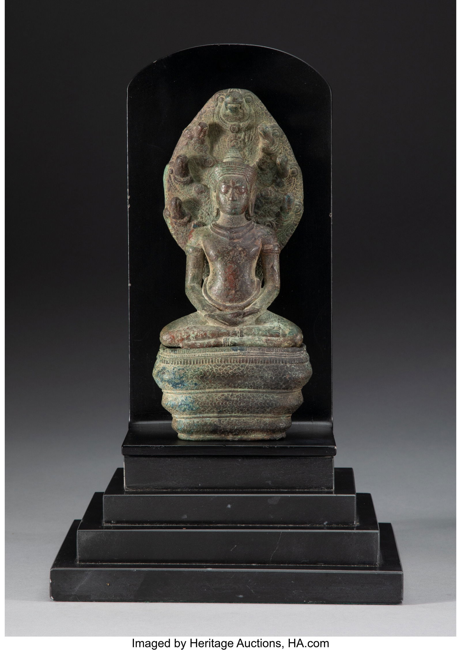 A Khmer-Style Bronze Buddha Sheltered by a Naga (1 of 6)
