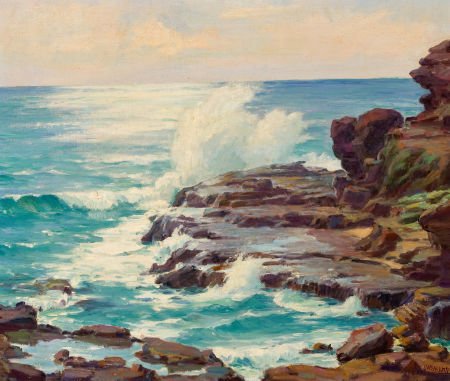 JOSEPH HENRY SHARP (American, 1859-1953) La Joll: JOSEPH HENRY SHARP (American, 1859-1953)La Jolla, CaliforniaOil on canvas