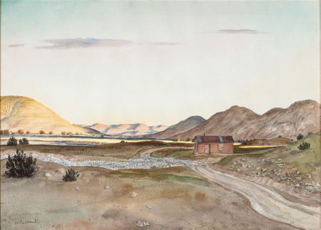PETER HURD (American, 1904-1984) Rancho de Los C: PETER HURD (American, 1904-1984)Rancho de Los Chavez, 1965Watercolor on pap