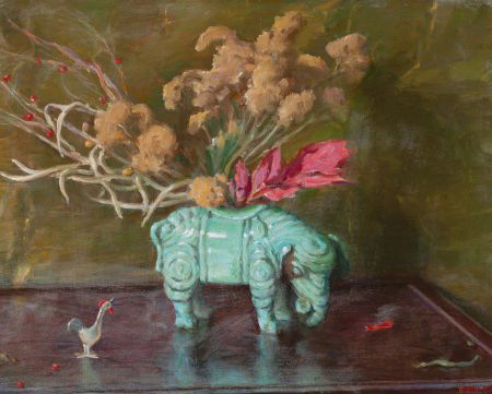 JOSEPH HENRY SHARP (American, 1859-1953) Ming Ch: JOSEPH HENRY SHARP (American, 1859-1953)Ming Chinese Still LifeOil on canva