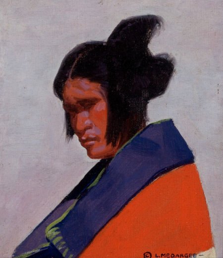 LON MEGARGEE (American, 1883-1960) Portrait of a: LON MEGARGEE (American, 1883-1960) Portrait of an Indian Woman Oil on canvas