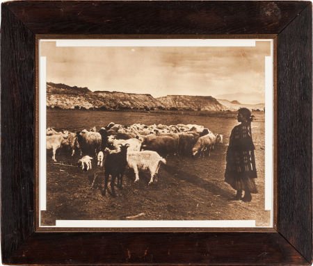 THE INDIAN SHEPHERD BY WILLIAM J. CARPENTER : THE INDIAN SHEPHERD BY WILLIAM J. CARPENTER 1914 photograph depicting a young Navajo gi