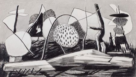 WILLIAM LEWIS LESTER (American, 1910-1991) Drawi: WILLIAM LEWIS LESTER (American, 1910-1991)Drawing #2, 1944Pencil on paper