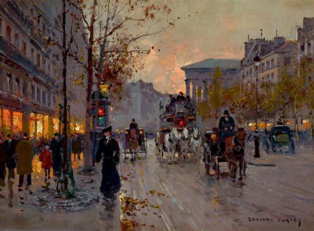 EDOUARD-LÉON CORTÈS (French, 1882-1969) Boulevar: EDOUARD-LÉON CORTÈS (French, 1882-1969)Boulevard de la MadeleineOil on canv