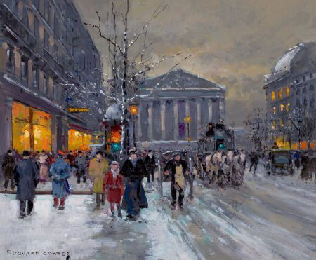 EDOUARD-LÉON CORTÈS (French, 1882-1969) La Madel: EDOUARD-LÉON CORTÈS (French, 1882-1969)La Madeleine en la neigeOil on canva