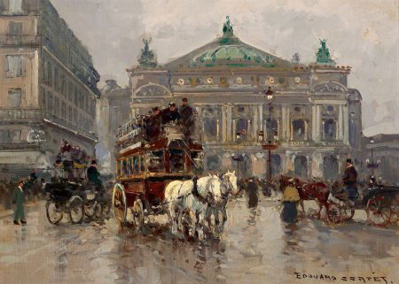 EDOUARD-LÉON CORTÈS (French, 1882-1969) Paris, A: EDOUARD-LÉON CORTÈS (French, 1882-1969)Paris, Avenue de L'Opera le JourOil