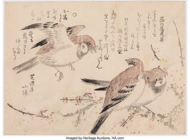 61004&colon; Kubo Shunman &lpar;Japanese&comma; 1757-1820&rpar; Sparrows and 