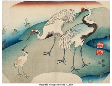 61172&colon; Utagawa Sadahide &lpar;Japanese&comma; 1807-1873&rpar; Crane Fam