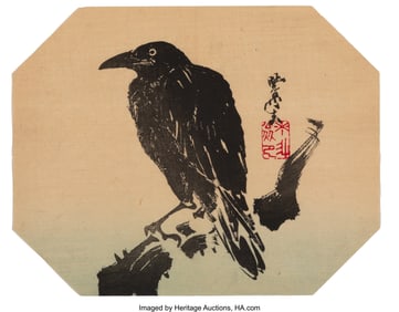 61173&colon; Kawanabe Ky&omacr;sai &lpar;Japanese&comma; 1831-1889&rpar; Crow Rest