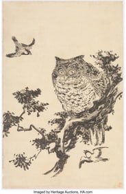 61177&colon; Utagawa Toyohiro &lpar;Japanese&comma; 1763-1828&rpar; Owl and S