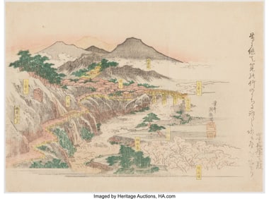61020&colon; Keisai Eisen &lpar;Japanese&comma; 1790-1848&rpar; Landscape Map