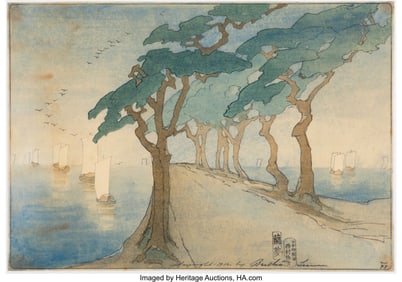 61197&colon; Bertha Lum &lpar;American&comma; 1879-1954&rpar; Pines by the Se