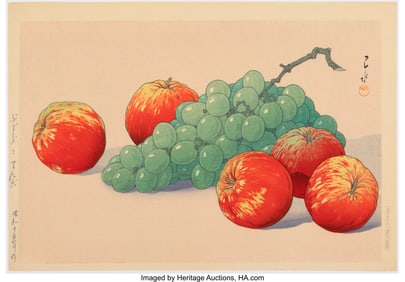 61151&colon; Kawase Hasui &lpar;Japanese&comma; 1883-1957&rpar; Grapes and Ap
