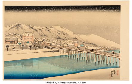 61159&colon; Hashiguchi Goy&omacr; &lpar;Japanese&comma; 1880-1921&rpar; Snowing a