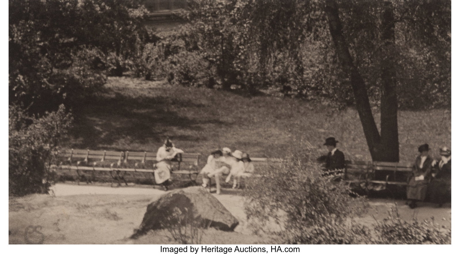 Paul Strand (American, 1890-1976) Central Park,: Paul Strand (American, 1890-1976) Central Park, New York, 1915 Unique platinum print 7-1/4 x 13 inches (18.4 x 33.0 cm) (image/sheet&rp