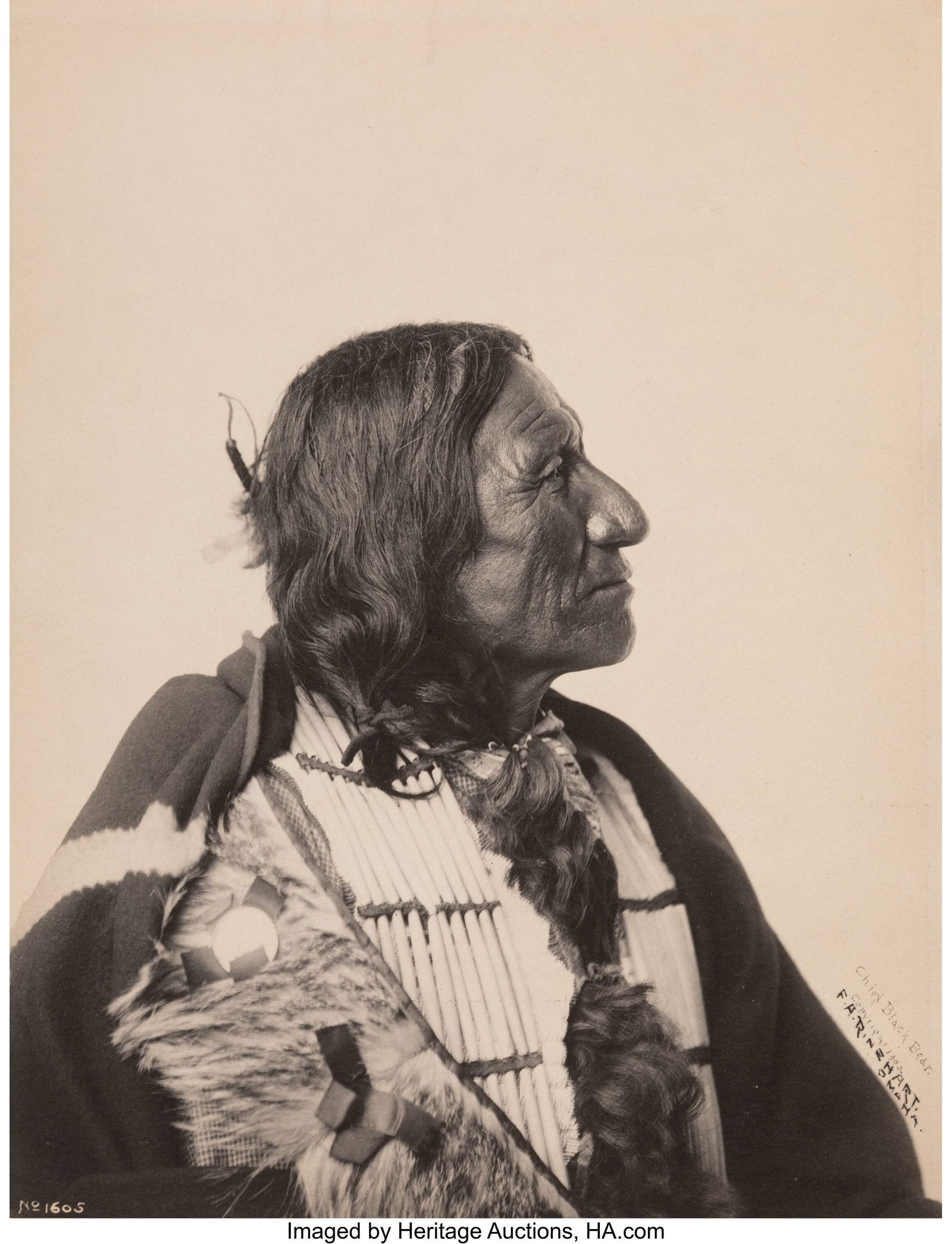 Frank A. Rinehart (American, 1861-1928) Chief Bl: Frank A. Rinehart (American, 1861-1928) Chief Blackbear, 1900 Platinum print 8-3/4 x 6-3/4 inches (22.2 x 17.1 cm) (image) 9 x 7