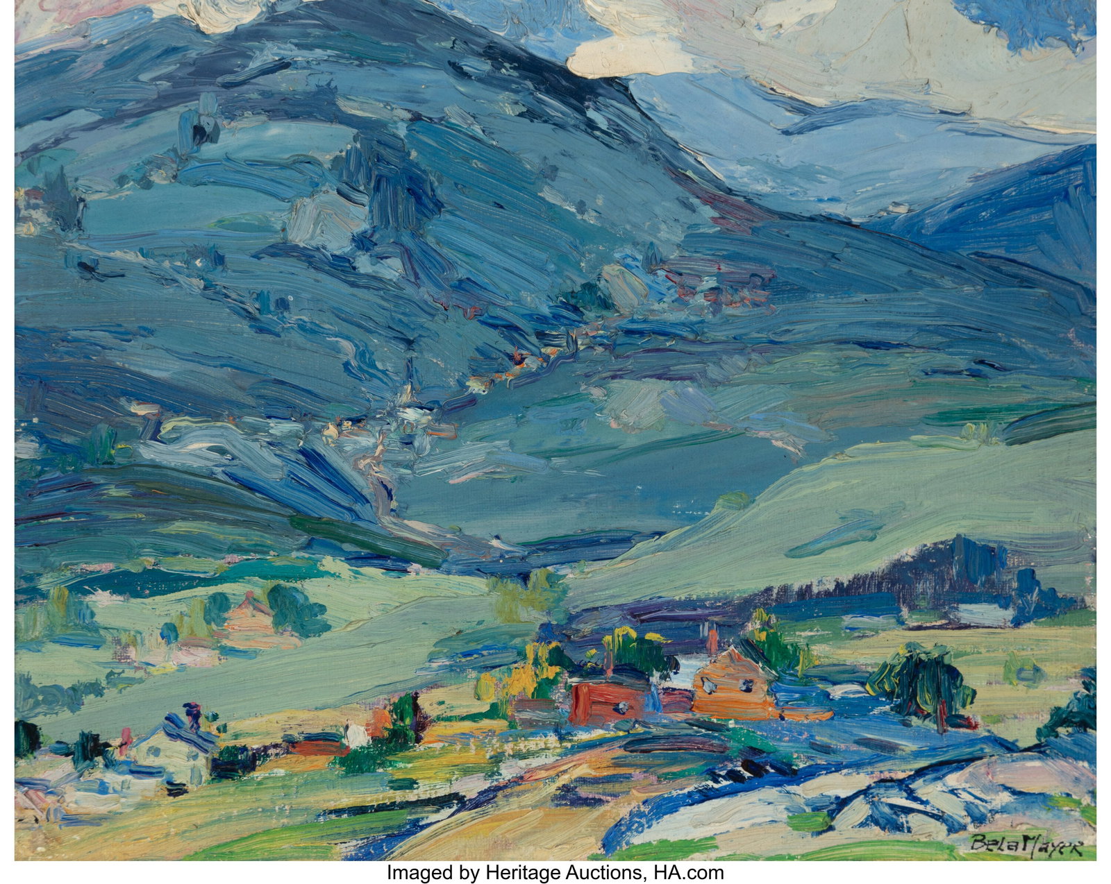 Peter Bela Mayer (American, 1887-1987) Vermont O: Peter Bela Mayer (American, 1887-1987) Vermont Oil on canvasboard 8 x 10 inches (20.3 x 25.4 cm) Signed lower right: Bela Mayer PROVENANCE: Christie