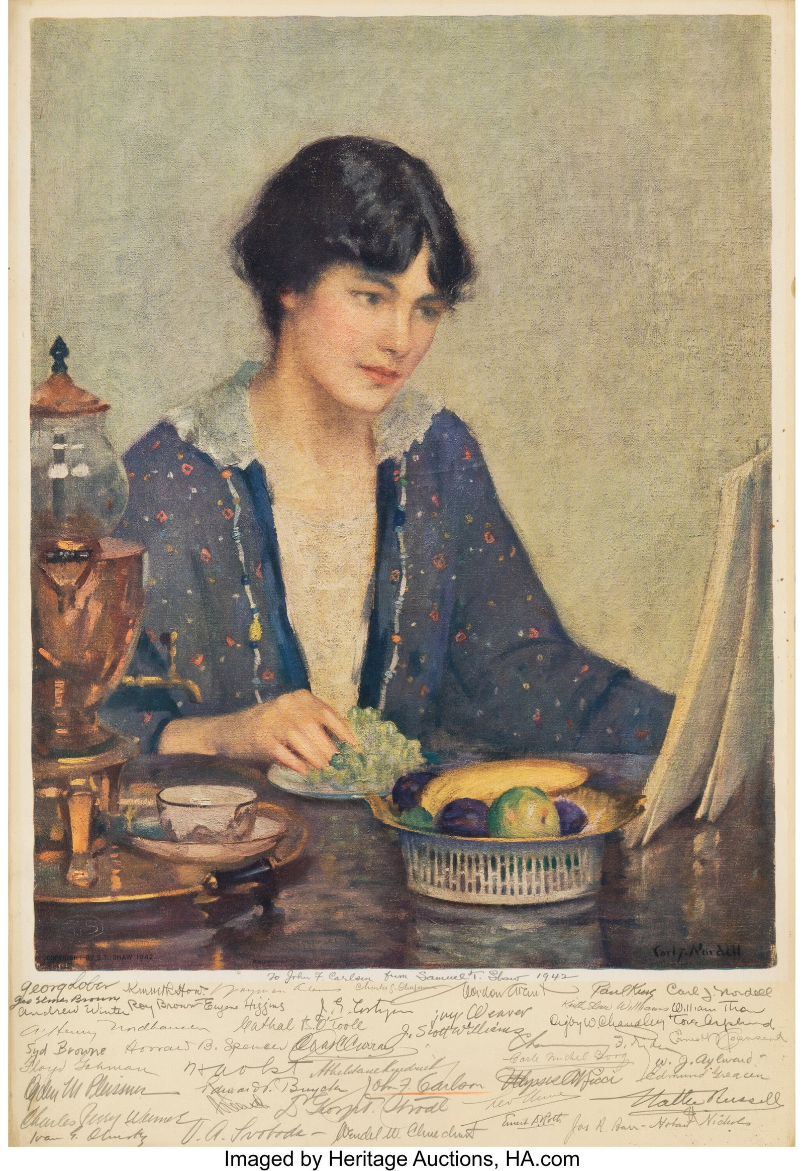 After Carl Johan David Nordell (American, 1885-1: After Carl Johan David Nordell (American, 1885-1957) Salmagundi Club poster Offset lithograph in colors 22-1/4 x 15 inches (56.5 x 38.1 cm) (sight&rpar