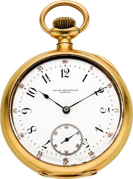 Patek Philippe & Co. Large Gold Pocket Watch, ci: Patek Philippe & Co. Large Gold Pocket Watch, circa 1893 Case: 52 mm, 18k gold, gold cuvet