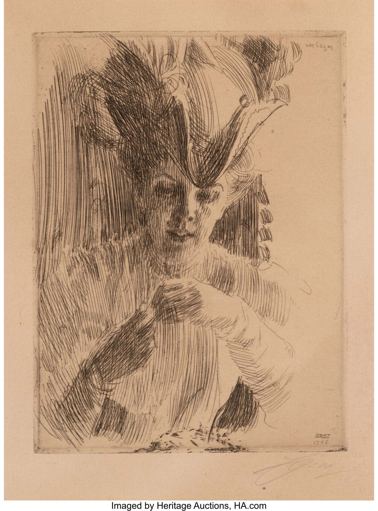 Anders Leonard Zorn (Swedish, 1860-1920) A Ring,: Anders Leonard Zorn (Swedish, 1860-1920) A Ring, 1906 Etching on laid paper 8-1/2 x 6-1/4 inches (21.6 x 15.9 cm) (image) Signed in penc