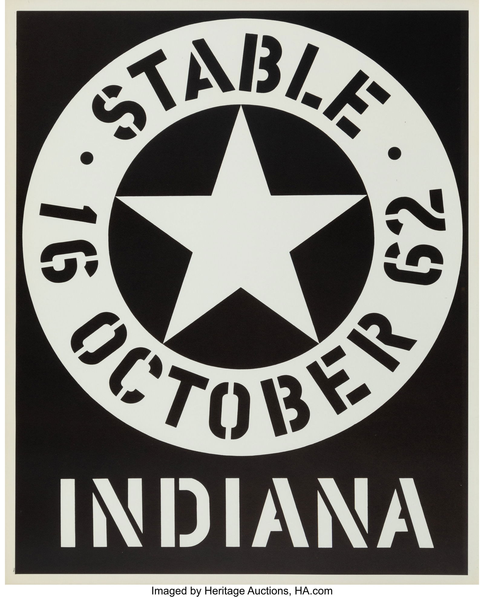 Robert Indiana (American, 1928-2018) Stable, 196: Robert Indiana (American, 1928-2018) Stable, 1962 Screenprint on wove paper 27 x 21 inches (68.6 x 53.3 cm) (sheet) HID03101062020 © 2024 H