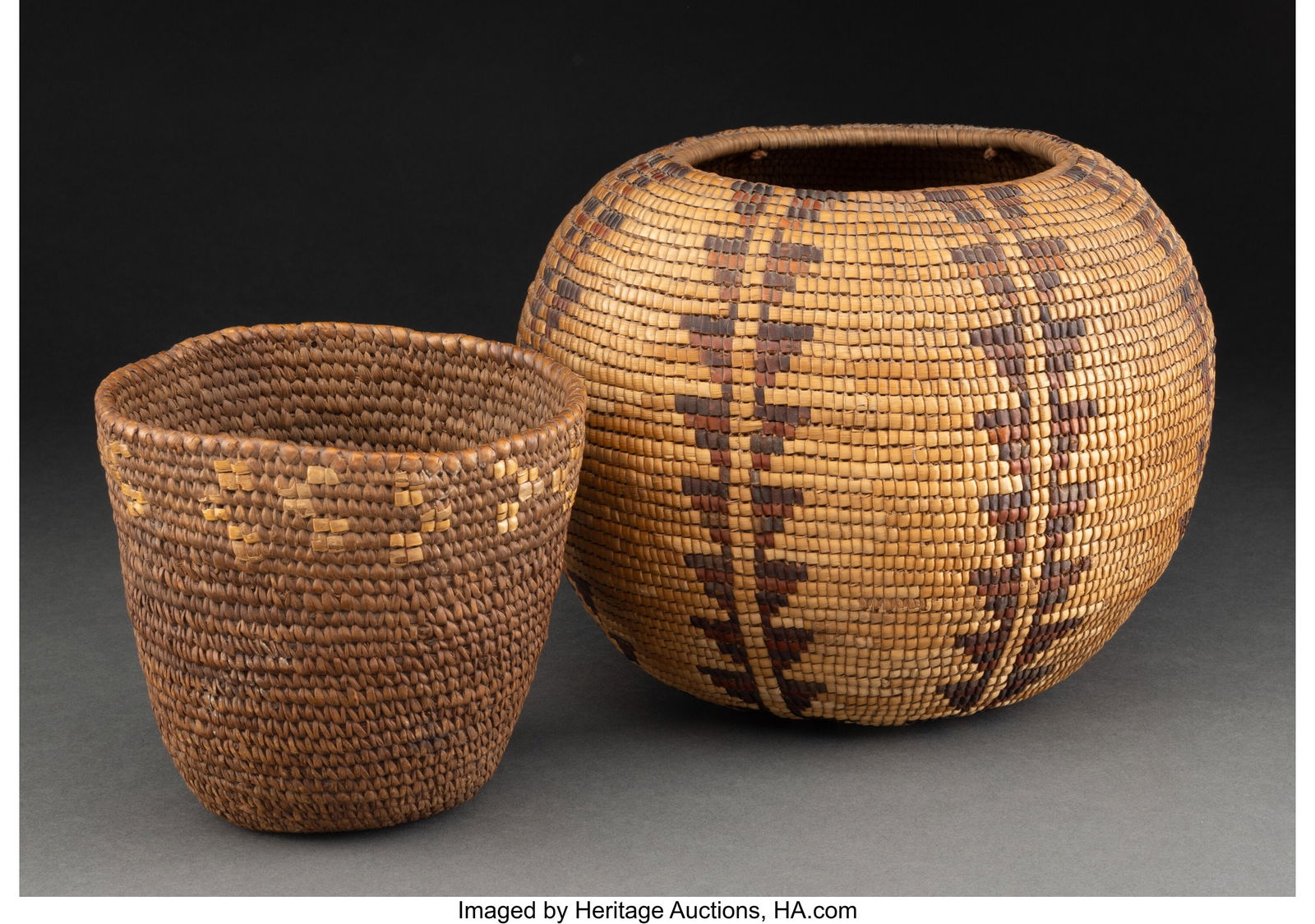 Two Northwest Coast Imbricated Baskets  c. 1890 (1 of 2)