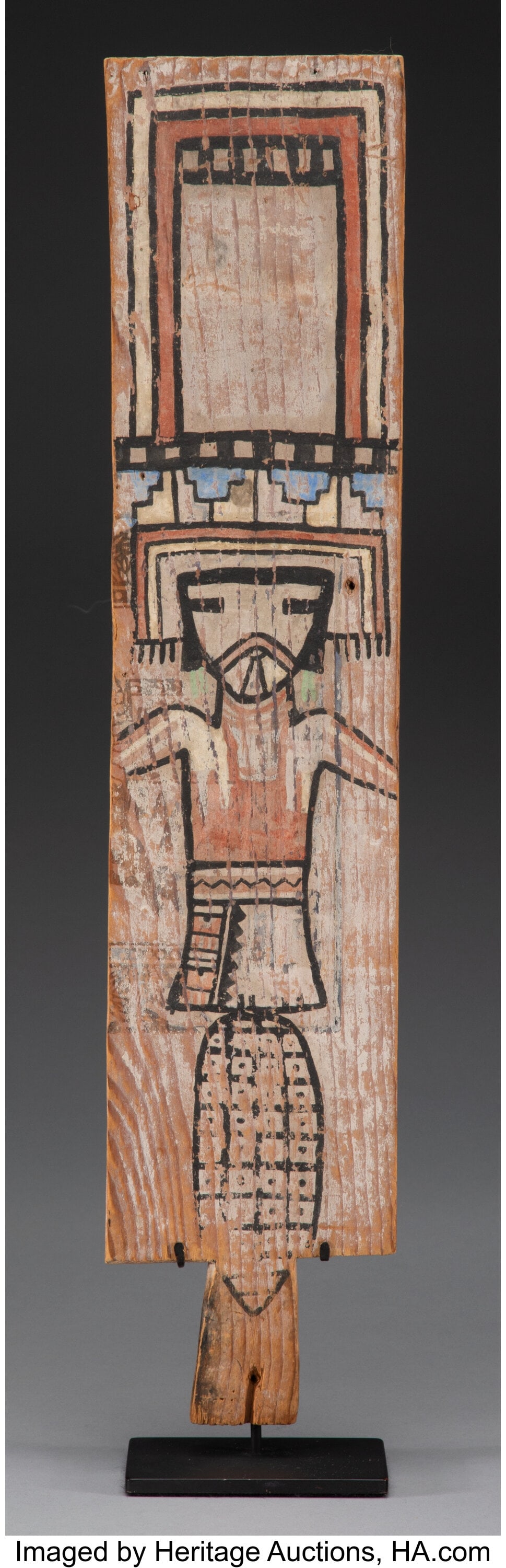 A Hopi Polychrome Dance Wand  Depicting Pahlik M (1 of 3)