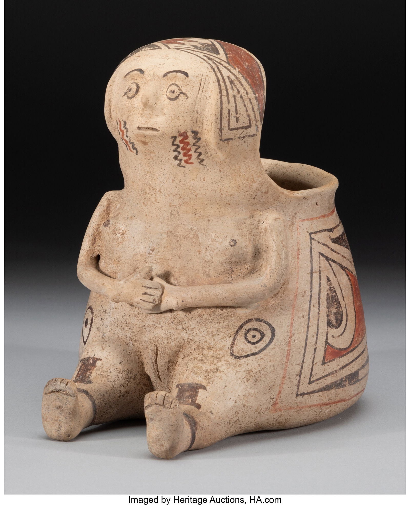 A Casas Grandes Polychrome Female Vessel  c. 115 (1 of 6)