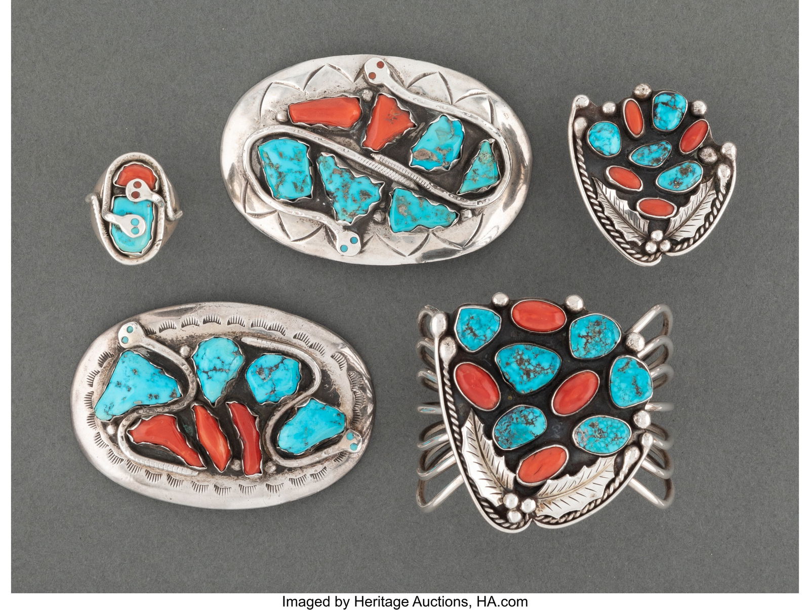 Five Southwest Jewelry Items   c. 1970  includin (1 of 2)